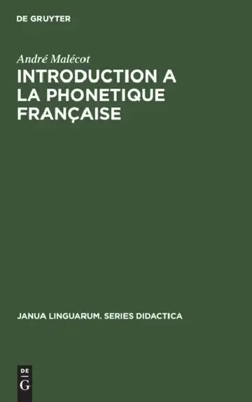 Cover of Introduction a la Phonetique Française