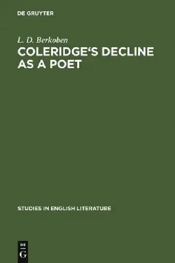 Cover of Coleridge's Decline as a Poet