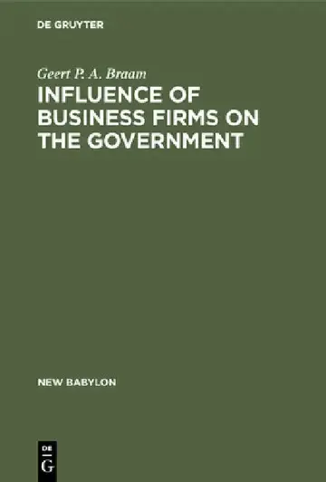 Cover of Influence of Business Firms on the Government