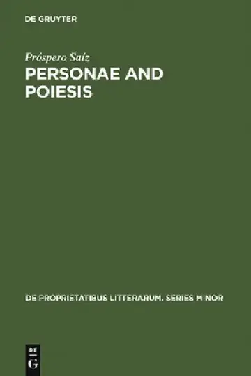 Cover of Personae and Poiesis