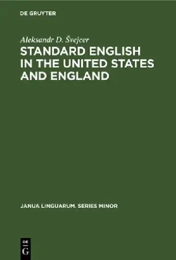 Cover of Standard English in the United States and England