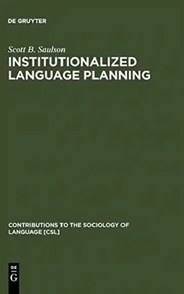 Cover of Institutionalized Language Planning