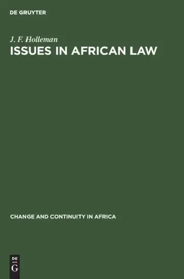 Cover of Issues in African Law