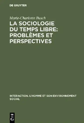 Cover of La sociologie du temps libre