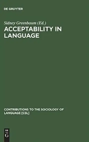 Cover of Acceptability in Language