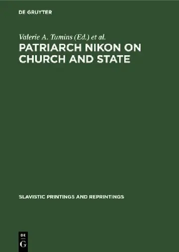 Cover of Patriarch Nikon on Church and State