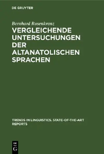 Cover of Vergleichende Untersuchungen der altanatolischen Sprachen
