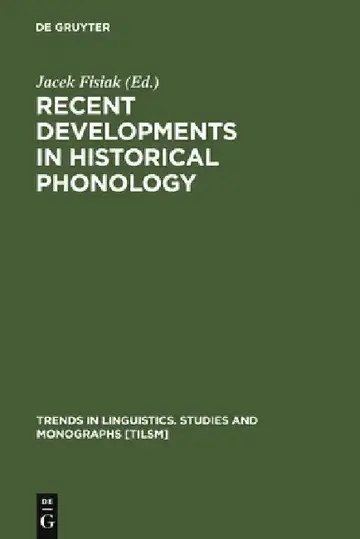 Cover of Recent Developments in Historical Phonology