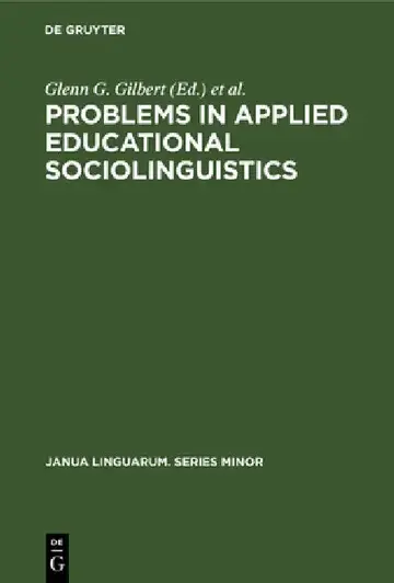 Cover of Problems in Applied Educational Sociolinguistics