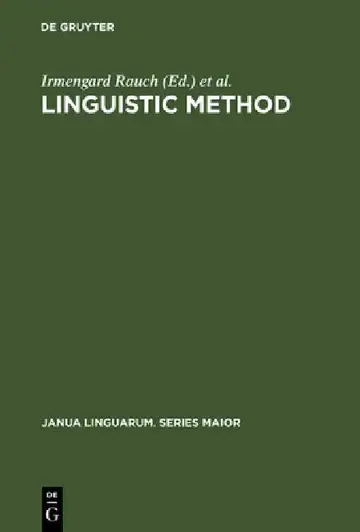 Cover of Linguistic Method