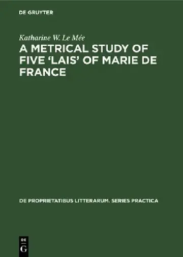 Cover of A Metrical Study of Five 'Lais' of Marie de France