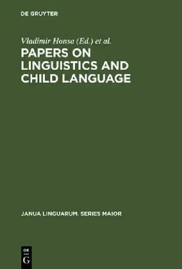 Cover of Papers on Linguistics and Child Language