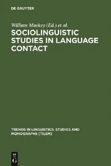 Cover of Sociolinguistic Studies in Language Contact
