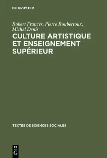 Cover of Culture Artistique Et Enseignement Sup'rieur