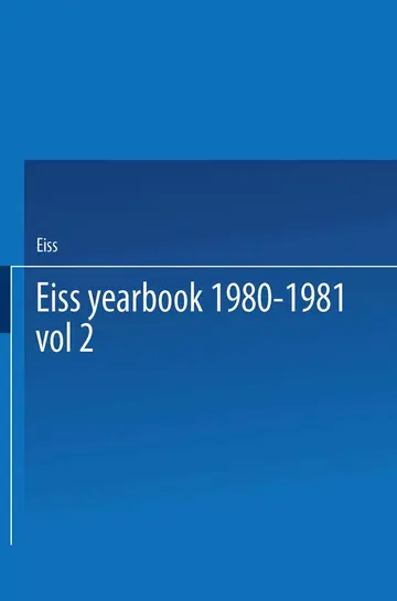 Cover of EISS Yearbook 1980-1981 / Annuaire EISS 1980-1981