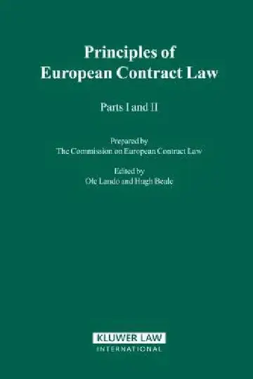 Cover of The Principles Of European Contract Law, Parts I And II