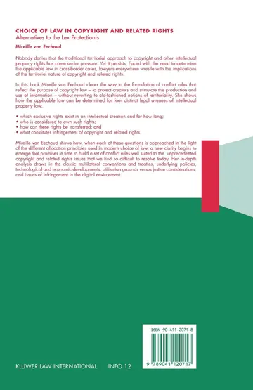 Cover of Choice of Law in Copyright and Related Rights