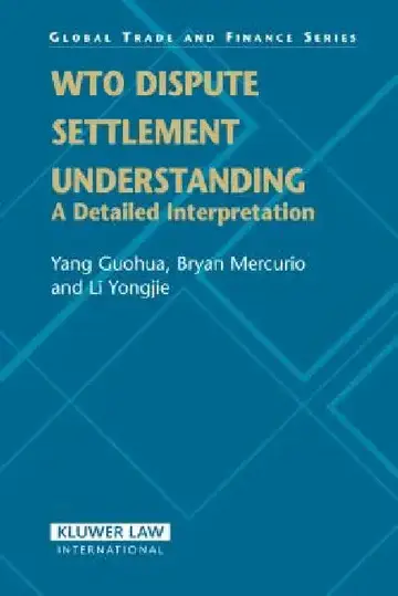 Cover of WTO Dispute Settlement Understanding