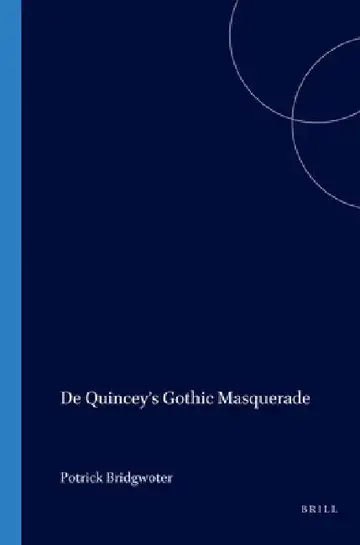 Cover of de Quincey's Gothic Masquerade