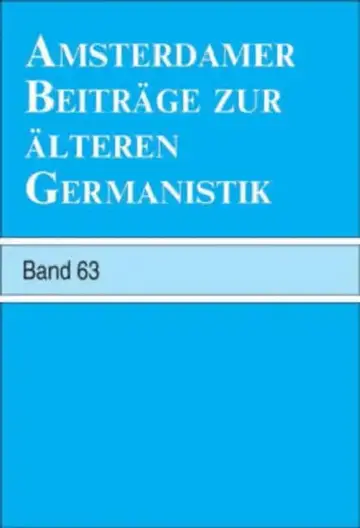 Cover of Amsterdamer Beiträge Zur Älteren Germanistik, Band 63 (2007)