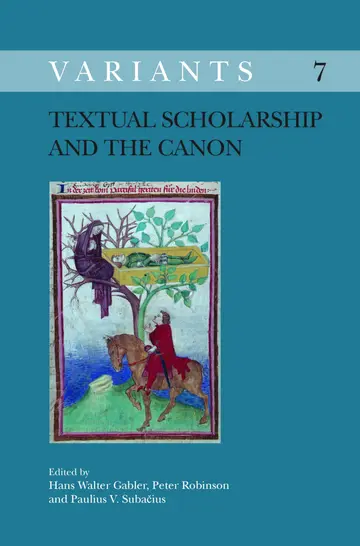 Cover of Textual Scholarship and the Canon