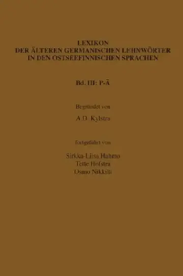 Cover of Lexikon der älteren germanischen Lehnwörter in den ostseefinnischen Sprachen, Band III