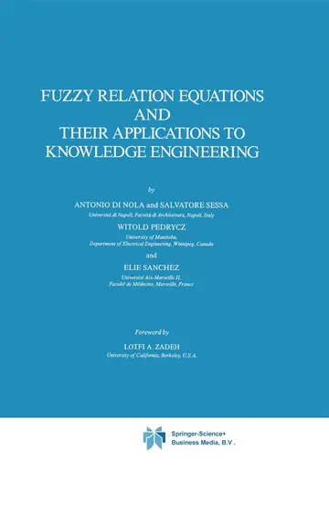 Cover of Fuzzy Relation Equations and Their Applications to Knowledge Engineering