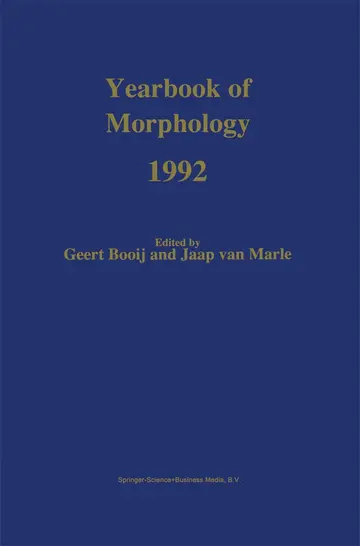Cover of Yearbook of Morphology 1992