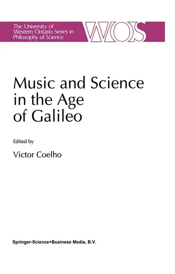 Cover of Music and Science in the Age of Galileo