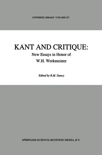 Cover of Kant and Critique