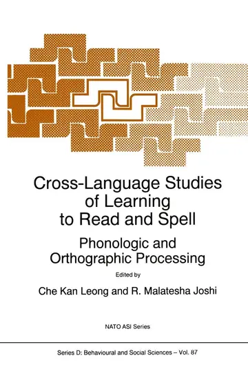 Cover of Cross-language Studies of Learning to Read and Spell