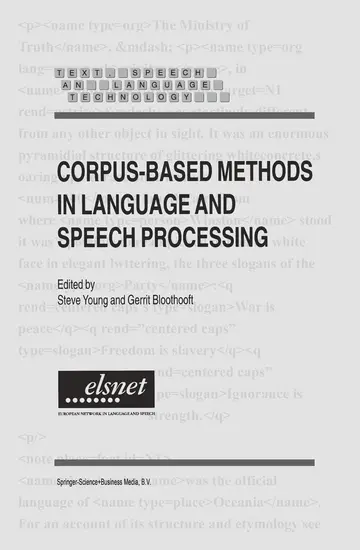 Cover of Corpus-based Methods in Language and Speech Processing