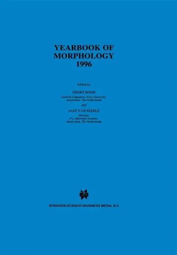 Cover of Yearbook of Morphology 1996