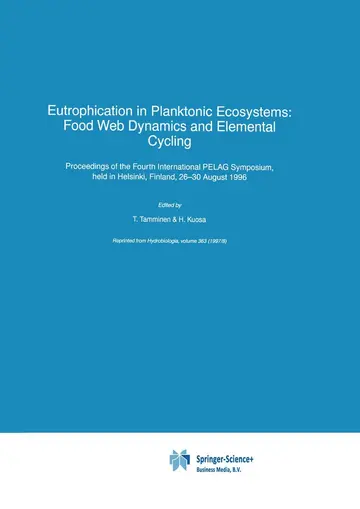 Cover of Eutrophication in Planktonic Ecosystems