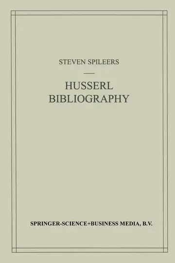Cover of Husserl Bibliography