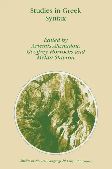 Cover of Studies in Greek Syntax
