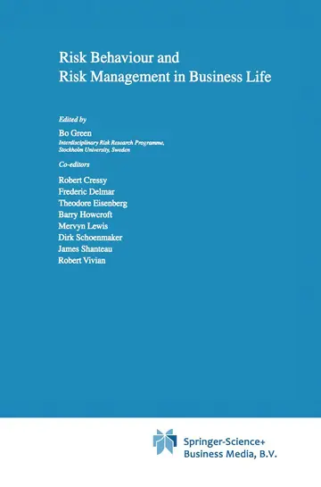 Cover of Risk Behaviour and Risk Management in Business Life