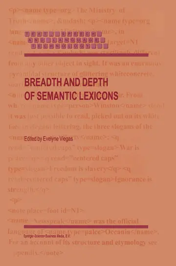 Cover of Breadth and Depth of Semantic Lexicons