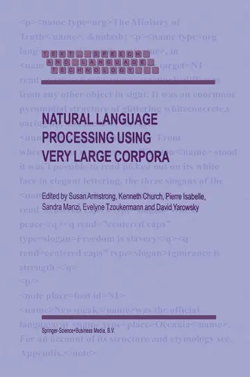 Cover of Natural Language Processing Using Very Large Corpora