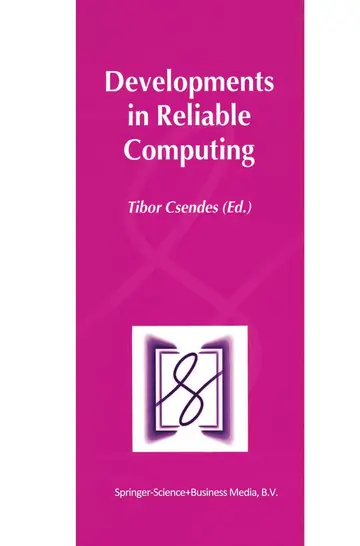 Cover of Developments in Reliable Computing
