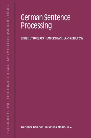 Cover of German Sentence Processing