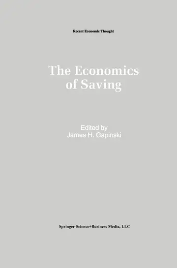 Cover of The Economics of Saving