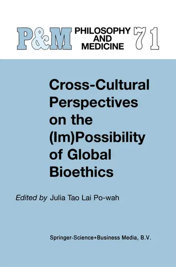 Cover of Cross-cultural Perspectives on the Im-possibility of Global Bioethics