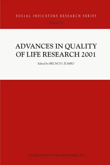 Cover of Advances in Quality of Life Research 2001