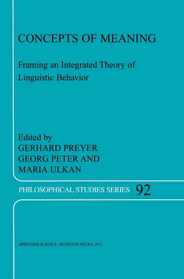 Cover of Concepts of Meaning