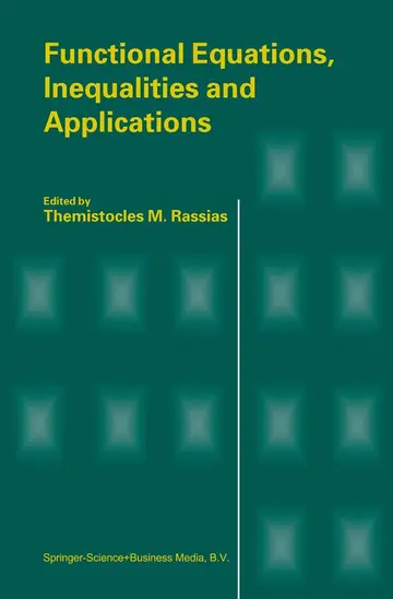 Cover of Functional Equations, Inequalities and Applications