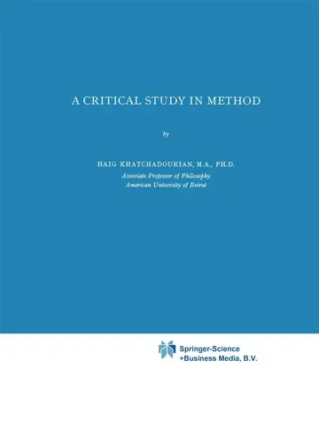 Cover of A Critical Study in Method
