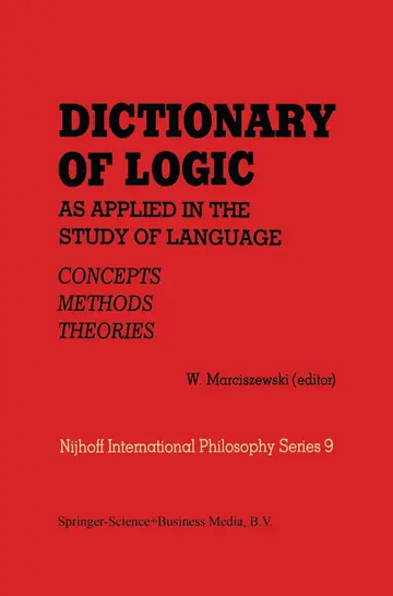 Cover of Dictionary of Logic as Applied in the Study of Language