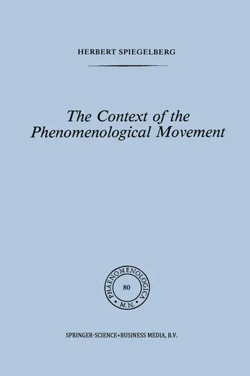 Cover of The Context of the Phenomenological Movement