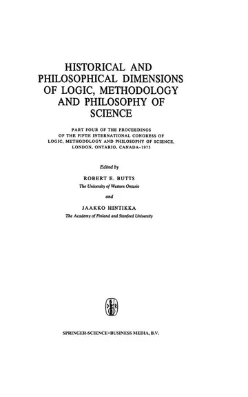 Cover of Historical and Philosophical Dimensions of Logic, Methodology, and Philosophy of Science